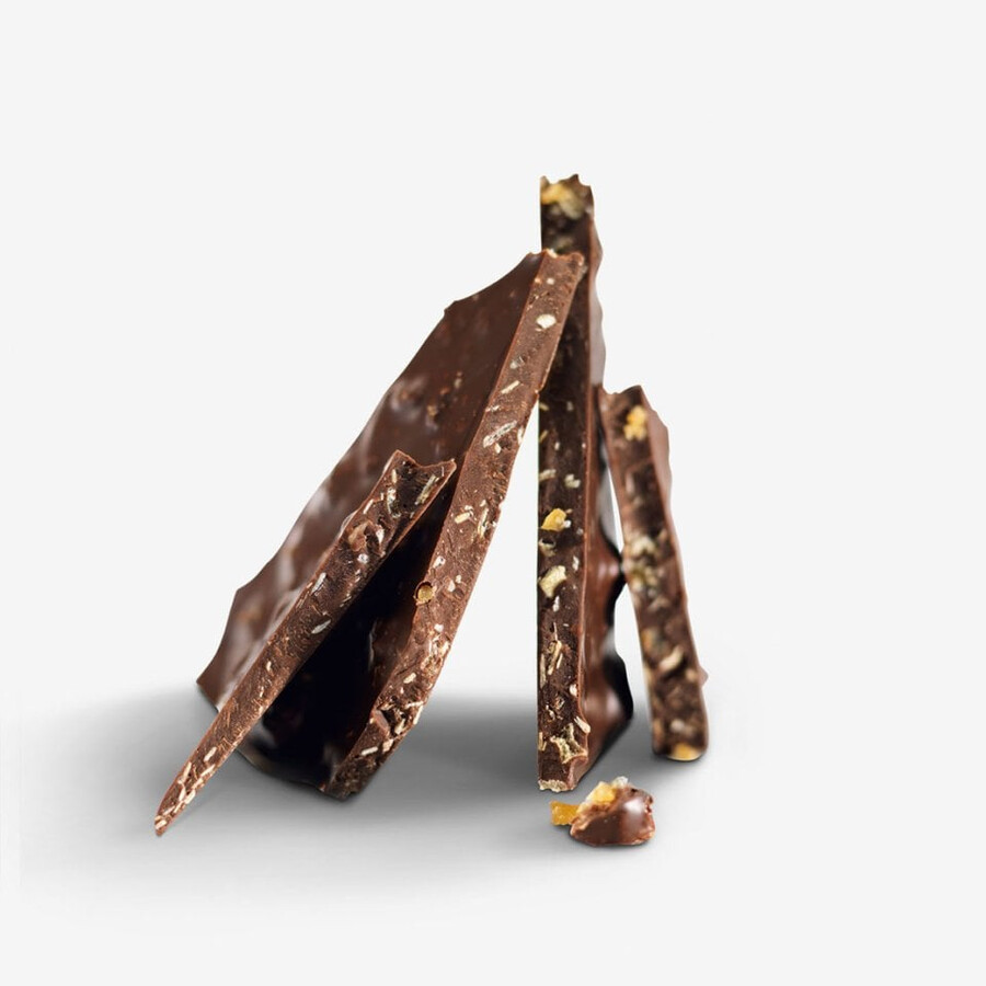 frischschoggi orange-almond dark gourmet dark chocolate with tangy orange and almond flakes